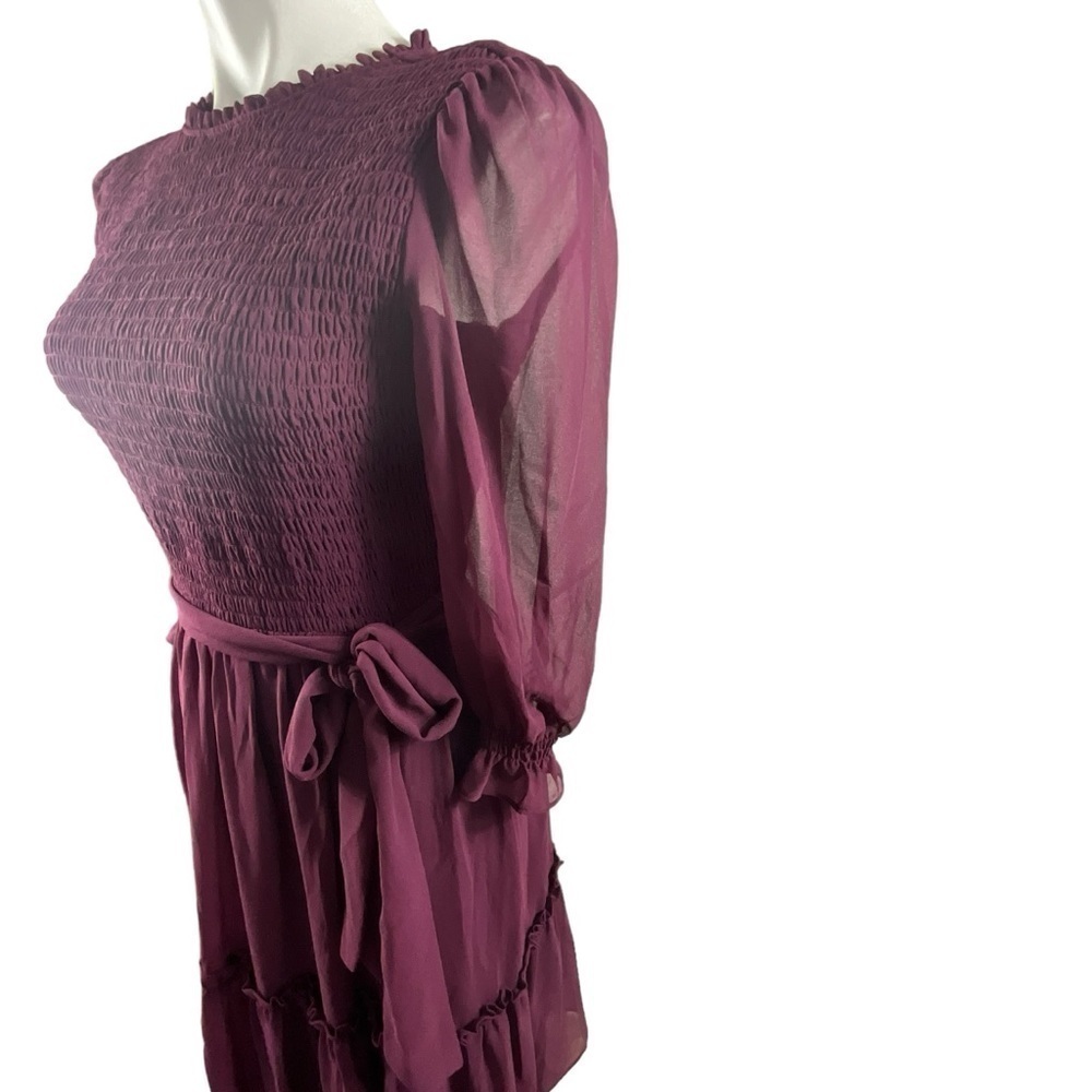 Rachel Parcell‎ Purple Nectar Smocked Tie Waist Dress - Picture 3 of 12